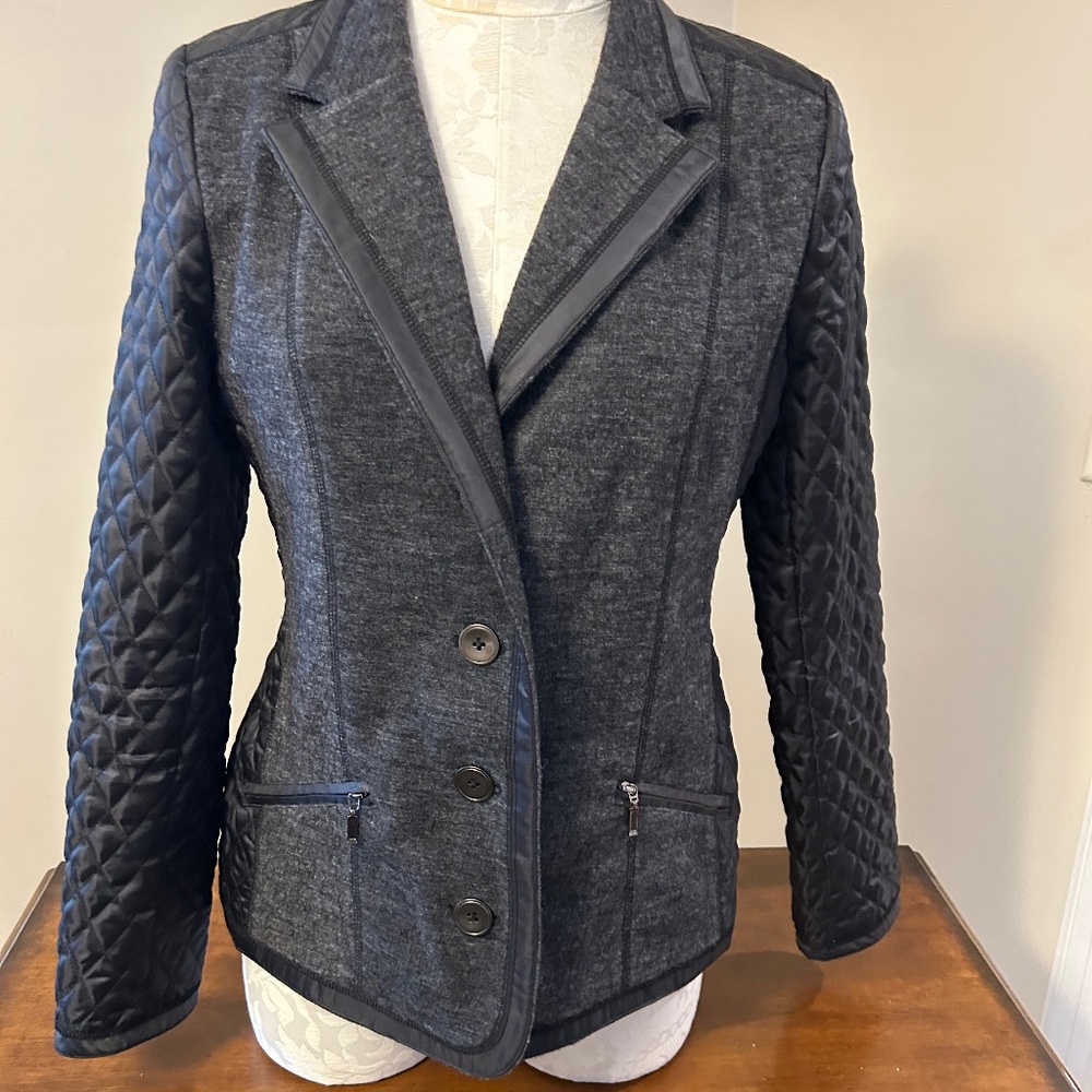 COPY - Laura Ashley wool and quilted black jacket, size S.